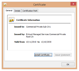 Entrust root certificate